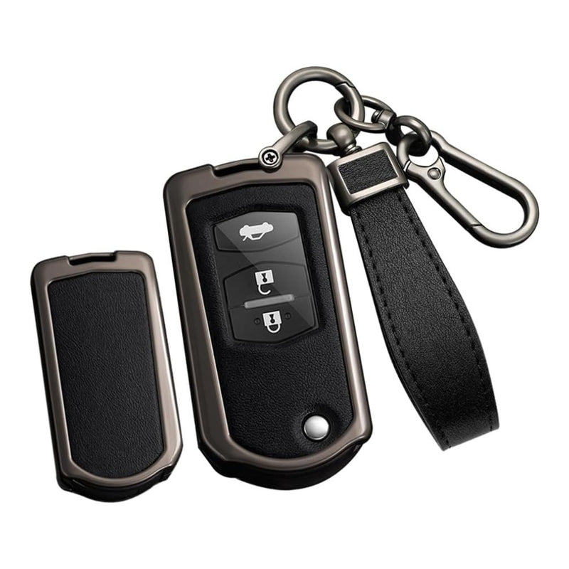 Load image into Gallery viewer, Mazda Zinc Alloy Leather Folding Key Case For Mazda 2, 3, 5, 6, CX-5, CX-7, CX-9, RX-8, MX-5
