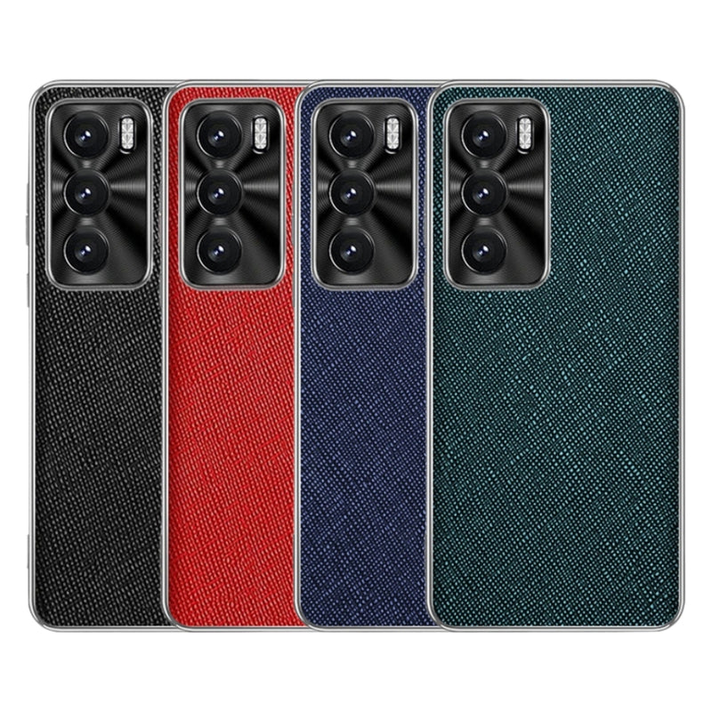 Load image into Gallery viewer, OPPO Reno12/Pro - Silver Edge Cross Texture PU Leather Phone Case
