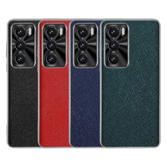 OPPO Reno12/Pro - Silver Edge Cross Texture PU Leather Phone Case