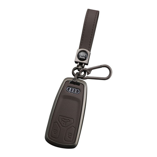 Audi Zinc Alloy + Leather Car Key Case For A4, A5, A6,A8, Q2, Q5, Q7