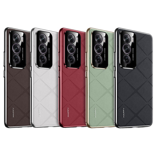 OPPO Reno12/Pro - Plain Leather PC Phone Case