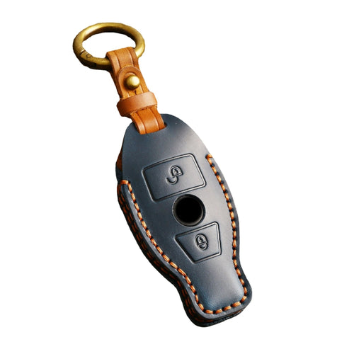 Mercedes Benz Handcrafted Genuine Leather Car Key Protective Case For Benz A, B, C, E, S-Class, GLC, GLE, GLK