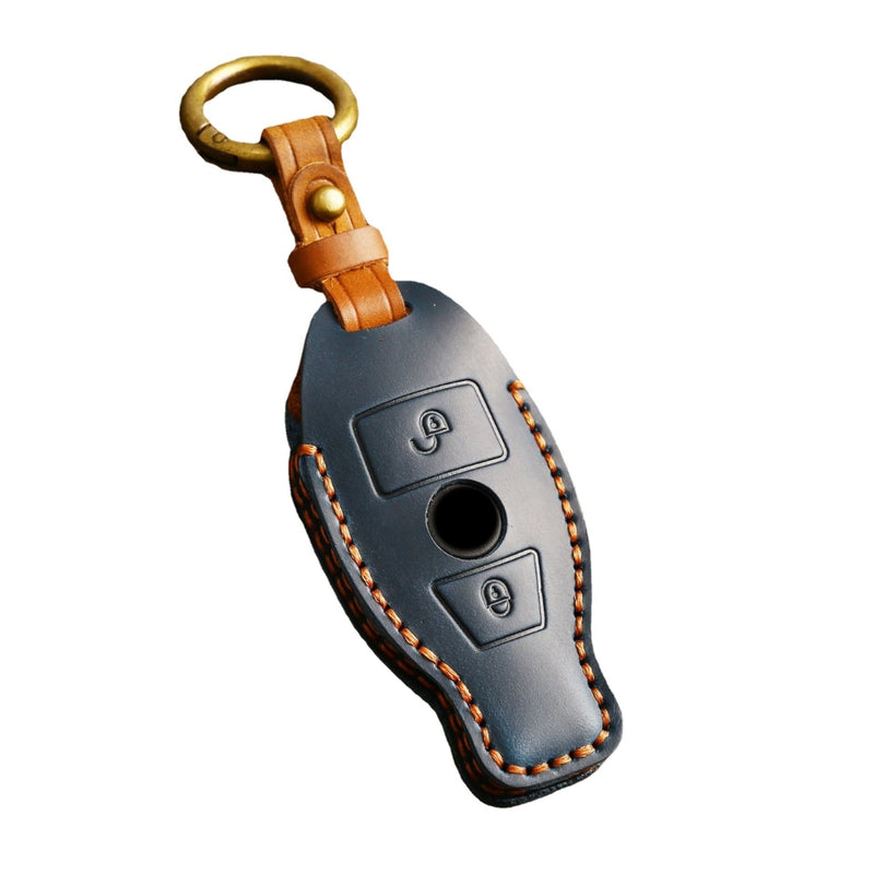 Load image into Gallery viewer, Mercedes Benz Handcrafted Genuine Leather Car Key Protective Case For Benz A, B, C, E, S-Class, GLC, GLE, GLK
