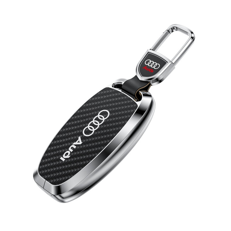 Load image into Gallery viewer, Audi Zinc Alloy + Carbon Fiber Texture Car Key Case For A3, A4, A5, A6, Q2, Q3, Q5, Q7, Q8, e-tron
