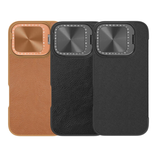 Apple iPhone 16/Pro/Max - NILLKIN Qin Pro Series Flip Camera Cover Design Leather Phone Case