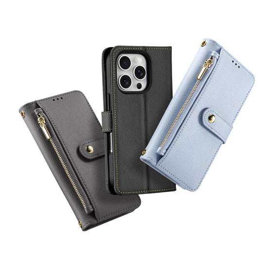 [Detachable][With Card Slot] Apple iPhone 16/Pro/Plus/Max - Detachable Magnetic Genuine Leather Wallet Case