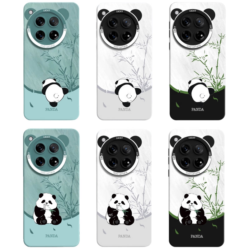 Load image into Gallery viewer, OnePlus 12 (PJD110, CPH2573, CPH2581, CPH2583) - Creative Panda Silicone Fashion Case
