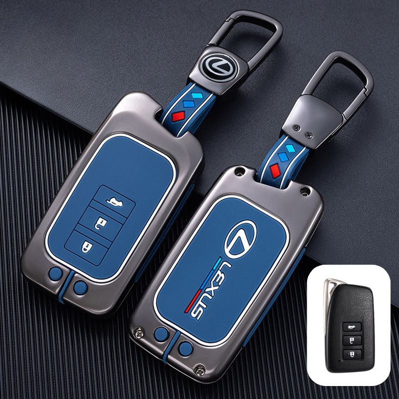 Load image into Gallery viewer, Lexus Metal Shell &amp; Soft Silicone Car Key Fob Case Cover For ES200, NX 300h, RX 300, LM, LS500h, LX 570
