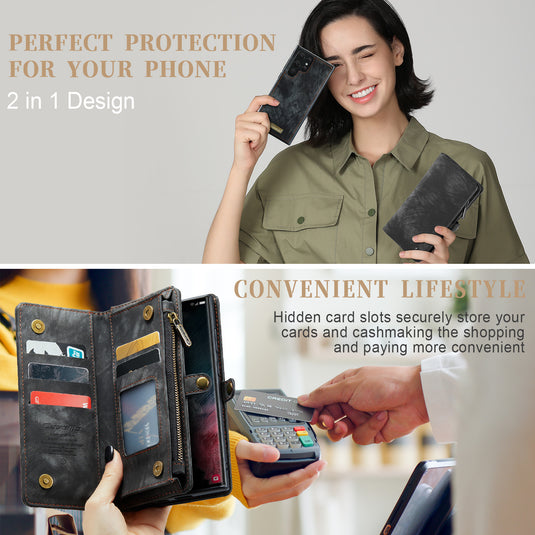 [With Card Slot] Samsung Galaxy S24/Ultra/Plus Multifunctional Leather Shockproof Flip Wallet Series Case