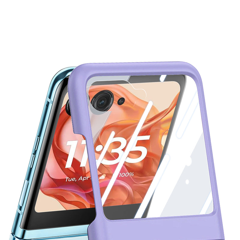 Load image into Gallery viewer, [Built-in Ring Bracket] Motorola Moto Razr 60 Minimalist Solid Color Case with Built-in Screen Protection

