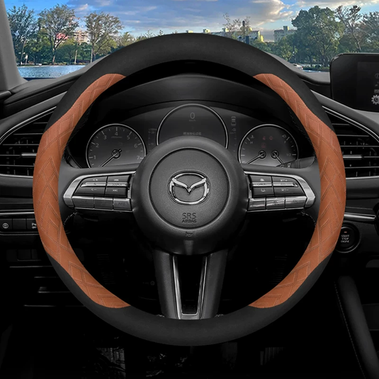 Mazda Premium Suede Leather Steering Wheel Cover For Mazda 3 Axela, CX-5, CX-4, Atenza, CX-30, CX-50, Mazda 6, Ruiyi - i-Station Mobile Phone & Electronic Device Repair and Accessories