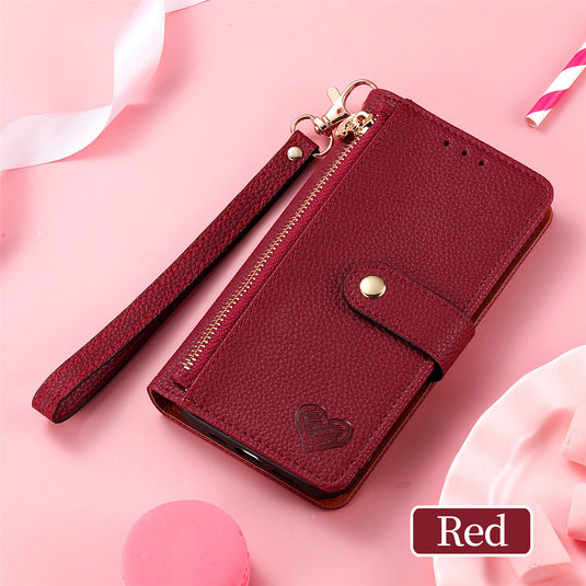 [With Lanyard][With Card Slot] Motorola Moto Edge 40/Neo/Pro Leather Zipper Shockproof Wallet Series Case