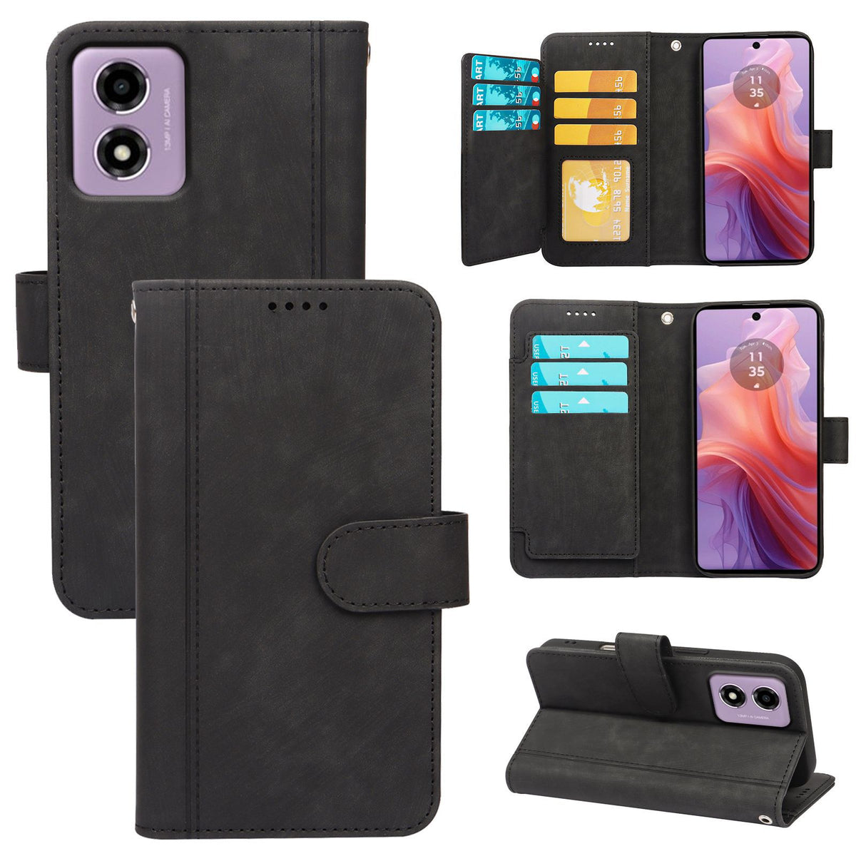 [With Card Slot] Motorola Moto G56 Full-coverage Shockproof Wallet Series Case - i-Station Mobile Phone & Electronic Device Repair and Accessories