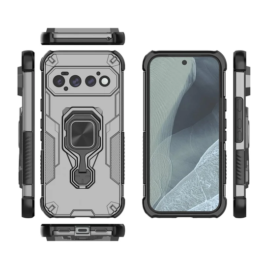 [Built-in Ring Bracket] Google Pixel 11/Pro Mecha-style Anti-slip Protective Hard Heavy Duty Series Case