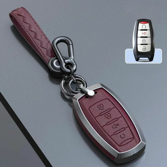 Great Wall Zinc Alloy Leather Car Key Fob Case Cover For GWM Cannon (Pao) Passenger, Commercial