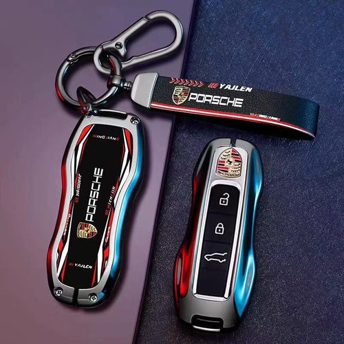 Porsche Stylish Racing-inspired Design Car Key Fob Case Cover For Cayenne, Macan, Panamera, 911, Taycan