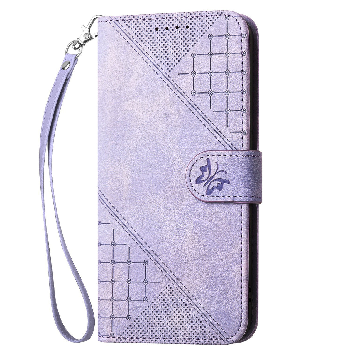 [With Lanyard][With Card Slot] Samsung Galaxy S21/Ultra/Plus/FE Matte Butterfly Print Wallet Case - i-Station Mobile Phone & Electronic Device Repair and Accessories