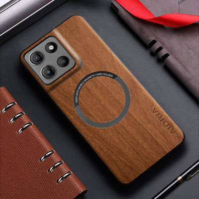 [Magsafe Compatible] Motorola Moto Edge 60/Fusion/Pro - Ultra-Thin Wood Texture Shockproof Protective Case - i-Station Mobile Phone & Electronic Device Repair and Accessories