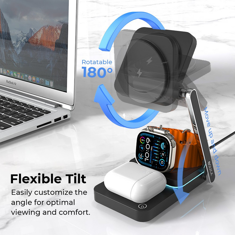 Load image into Gallery viewer, iQuick Twig T6 3 in 1 Foldable Wireless Charger Stand
