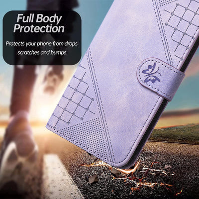 [With Lanyard][With Card Slot] Samsung Galaxy S21/Ultra/Plus/FE Matte Butterfly Print Wallet Case - i-Station Mobile Phone & Electronic Device Repair and Accessories