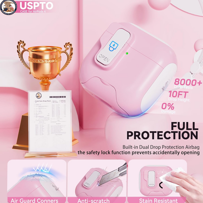 Load image into Gallery viewer, Apple AirPods 4 - Stylish Drop-Proof Case with Secure Lock &amp; Magnetic Lid
