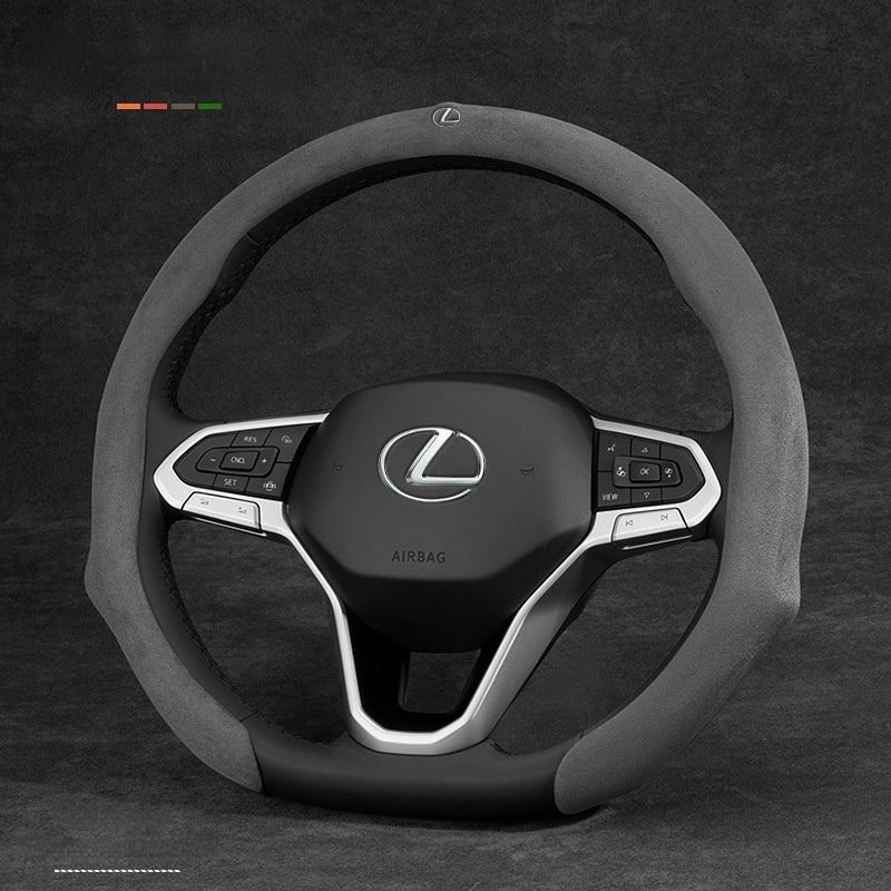 Load image into Gallery viewer, [38 CM] Lexus Suede Car Steering Wheel Covers With Logo For ES200, ES300h, RX300, NX200, CT200 - i-Station Mobile Phone &amp; Electronic Device Repair and Accessories
