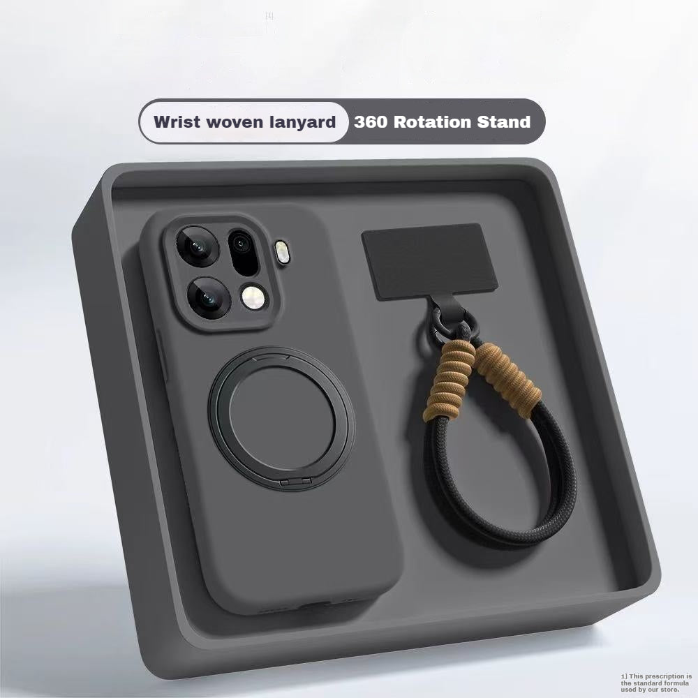 [Magsafe Compatible] OPPO Reno15 & Pro - Premium 360° Magnetic Rotatable Stand Liquid Silicone Case with Braided Lanyard - i-Station Mobile Phone & Electronic Device Repair and Accessories