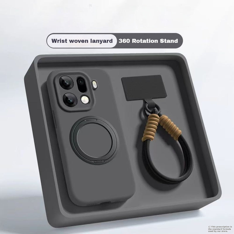 Load image into Gallery viewer, [Magsafe Compatible] OPPO Find X9/Pro - Premium 360° Magnetic Rotatable Stand Liquid Silicone Case with Braided Lanyard
