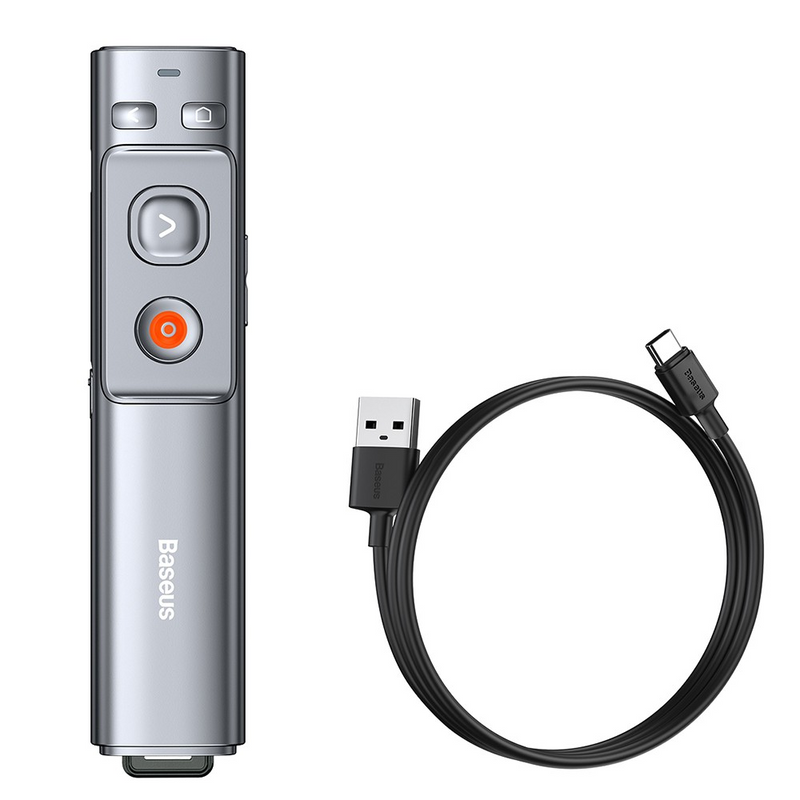 Load image into Gallery viewer, Baseus Orange Dot Wireless Presenter (Red Laser) (Charging Version) - Grey - i-Station Mobile Phone &amp; Electronic Device Repair and Accessories
