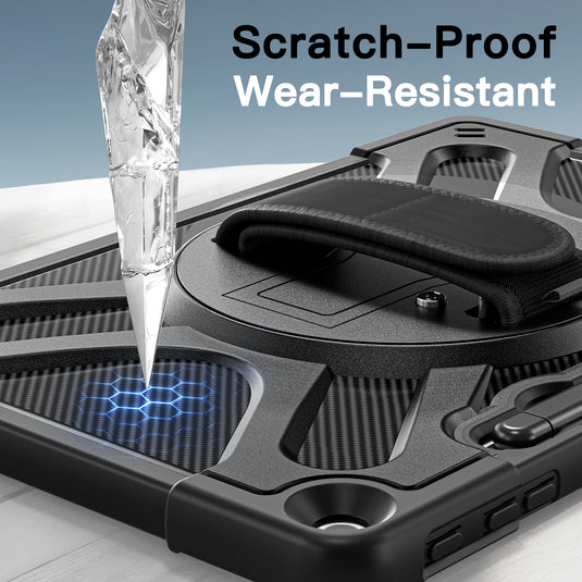 Microsoft Surface Pro 12 (2025) - Heavy Duty 360 Degree Rotate Stand Hand Strap Case With Shoulder Strap