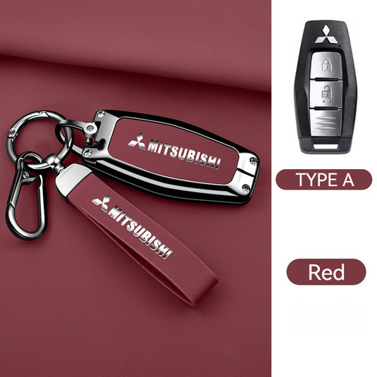 Mitsubishi Zinc Alloy PU Leather Car Key Fob Case Cover For Outlander - i-Station Mobile Phone & Electronic Device Repair and Accessories