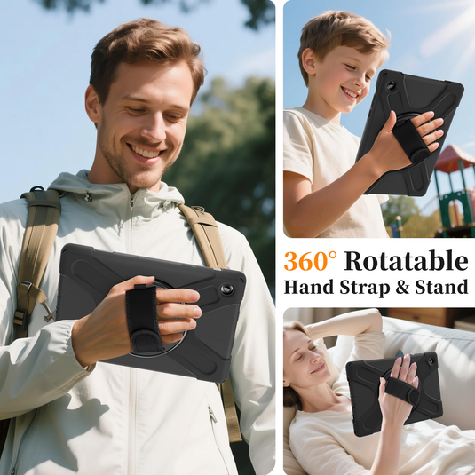 [With Shoulder Strap] Samsung Galaxy Tab A11 8.7" 2025 - 360 Degree Rotation Heavy Duty EVA Kid Friendly Ring Holder Stand Case
