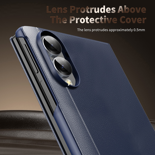 [With Card Slot] Samsung Galaxy Z Fold8/Ultra - Smart Window Allows Answering Calls Without Opening the Cover Leather Case