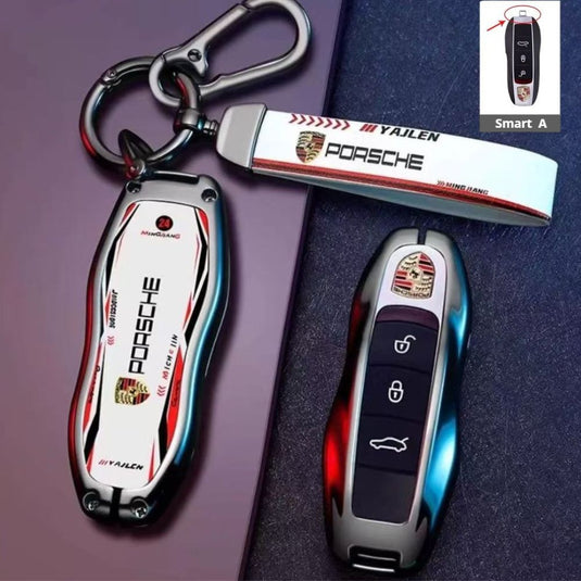 Porsche Stylish Racing-inspired Design Car Key Fob Case Cover For Cayenne, Macan, Panamera, 911, Taycan