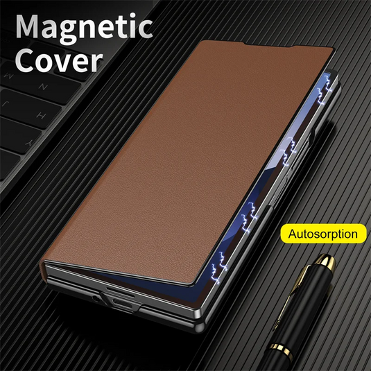 [Built-in Kickstand] Samsung Galaxy Z Fold7 (SM-F966) - Premium Leather Shockproof Case