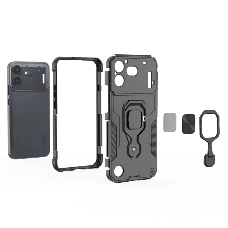 Load image into Gallery viewer, [Built-in Ring Bracket] Nothing Phone (4b) Mecha-style Anti-slip Protective Hard Heavy Duty Series Case
