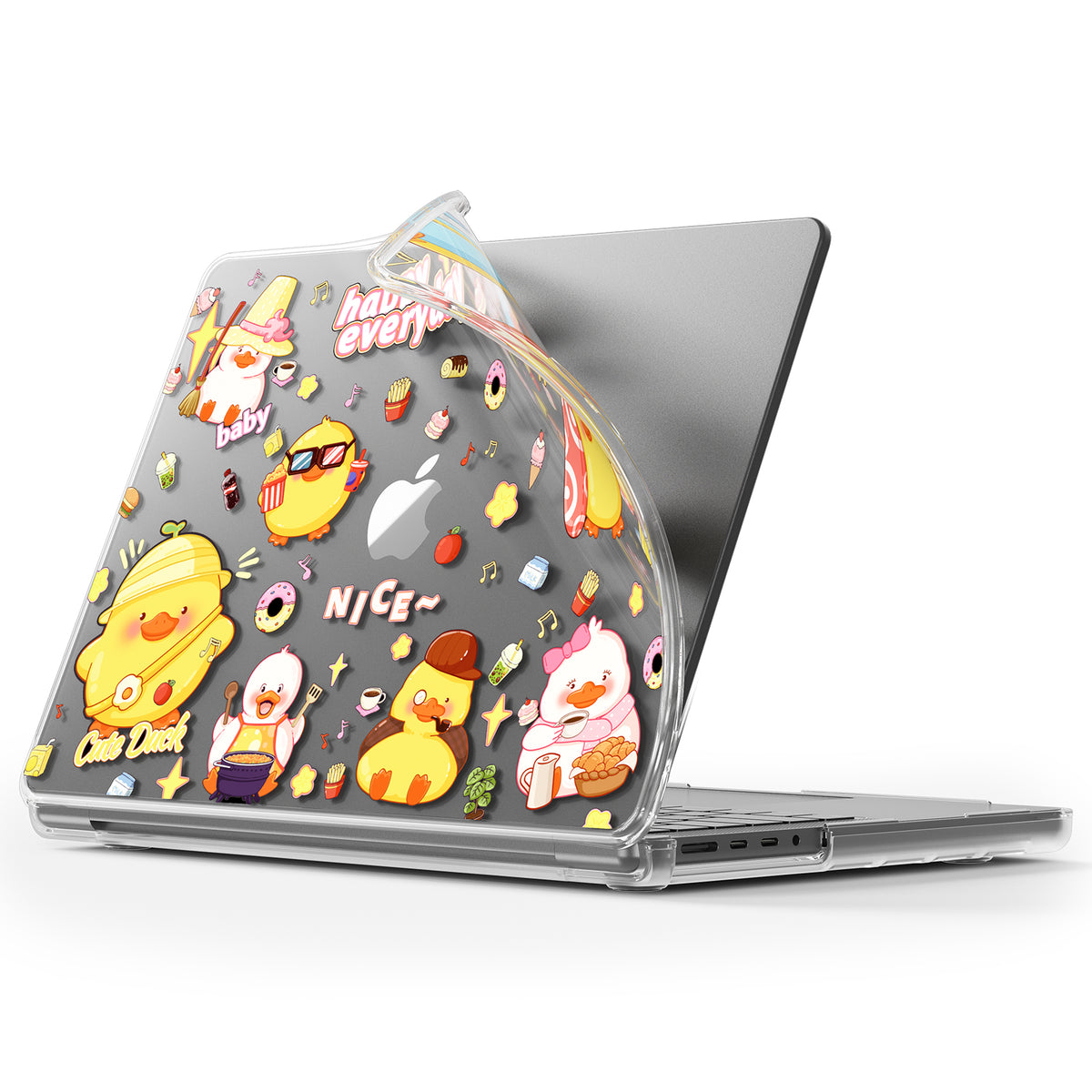 MacBook Air 13.6" 2025 (A3240) M4 - Cute Cartoon Transparent Shockproof & Slim Case - i-Station Mobile Phone & Electronic Device Repair and Accessories