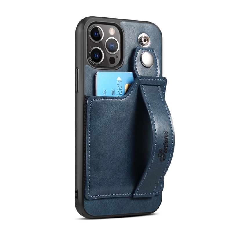 Load image into Gallery viewer, Apple iPhone 15/Plus/Pro/Max Leather Wallet Case With Card Holder &amp; Hand Strap
