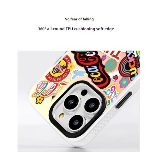 [Magsafe Compatible] Apple iPhone 14/Pro/Max - Creative Cartoon Cola Stickers Fashion-Forward Series Case