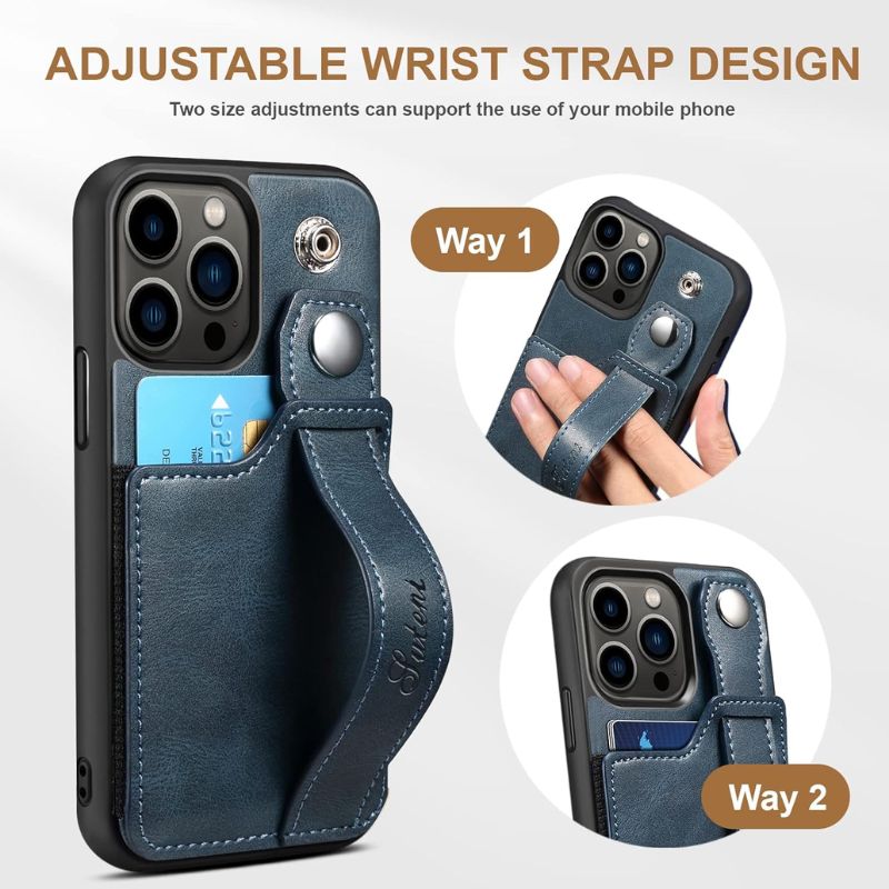 Apple iPhone 16/Plus/Pro/Max Leather Wallet Case With Card Holder & Hand Strap - i-Station Mobile Phone & Electronic Device Repair and Accessories