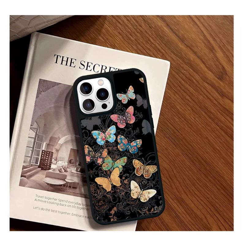 Load image into Gallery viewer, Apple iPhone 14/Pro/Max - High Quality Floral &amp; Butterfly Embossed Leather Fashion-Forward Series Case
