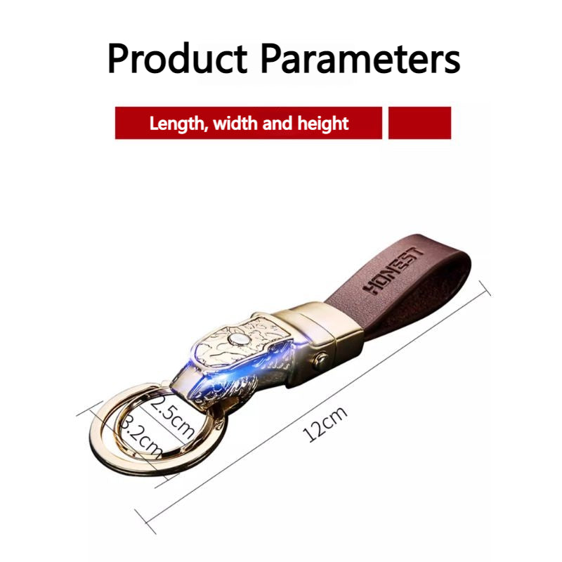 Load image into Gallery viewer, Genuine Leather Car Keychain – Premium Key Ring Chain for Men
