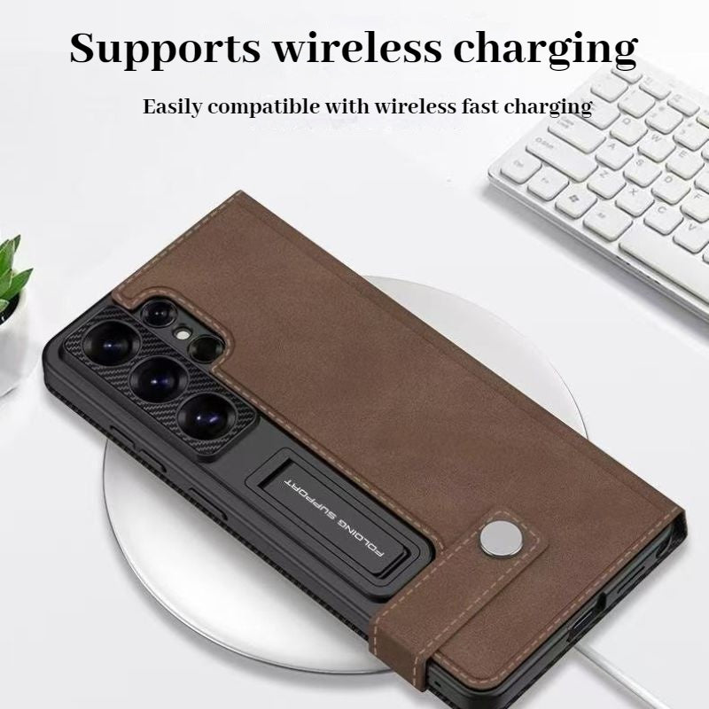 Load image into Gallery viewer, [With Card Slot] Samsung Galaxy S26 Ultra - Business Style Matte Leather Flip Magnetic Clasp Wallet Case
