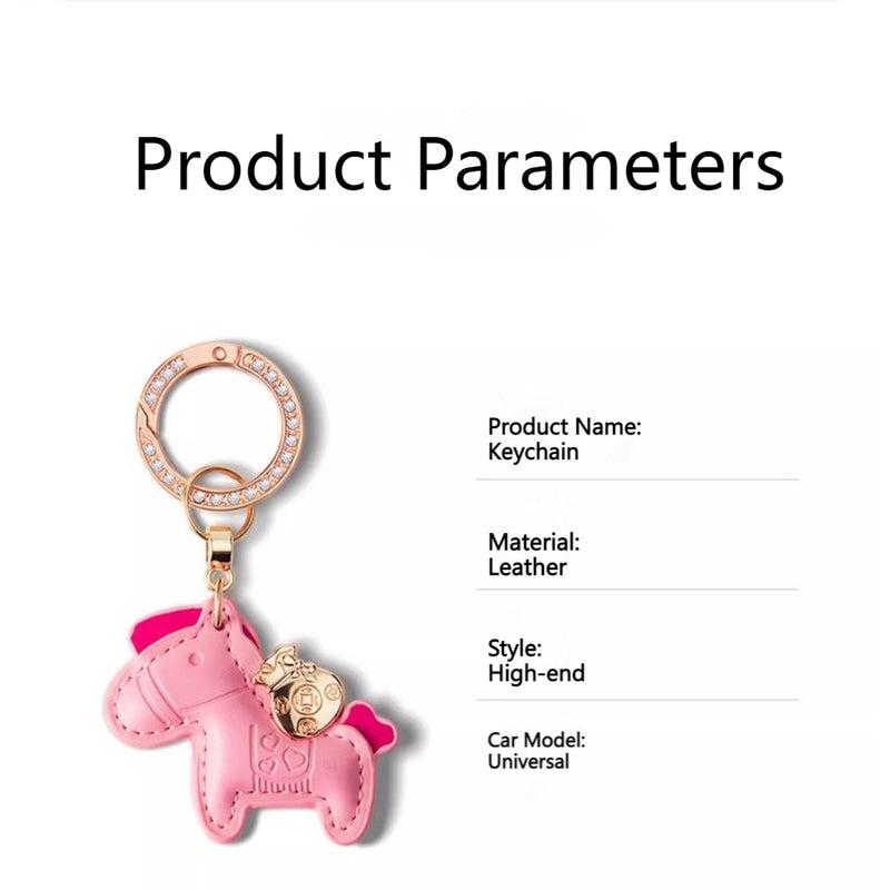 Load image into Gallery viewer, Hinne Personalized Creative Leather Keychain Rhinestone Charm &amp; Pendant
