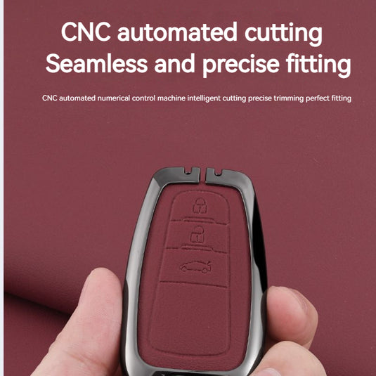 Toyota Full Metal Coverage + PU Leather Car Key Fob Case Cover For Camry, Corolla, RAV4, Highlander, C-HR, Prius, Avalon