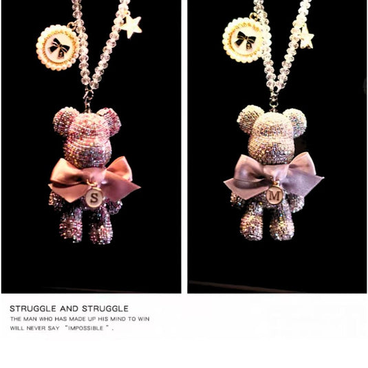 High-Quality Trendy Bear Car Hanging Ornament Creative Car Rearview Mirror Pendant