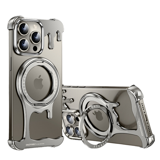 [Magsafe Compatible][With Ring Bracket] Apple iPhone 14 Pro/Pro Max Liquid Metal Frameless Stand Series Case