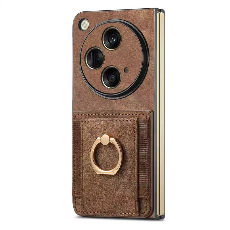 Load image into Gallery viewer, [Built-in Ring Bracket][With Card Solt] OPPO Find N2 Flip Full-coverage Leather Shockproof Wallet Series Case
