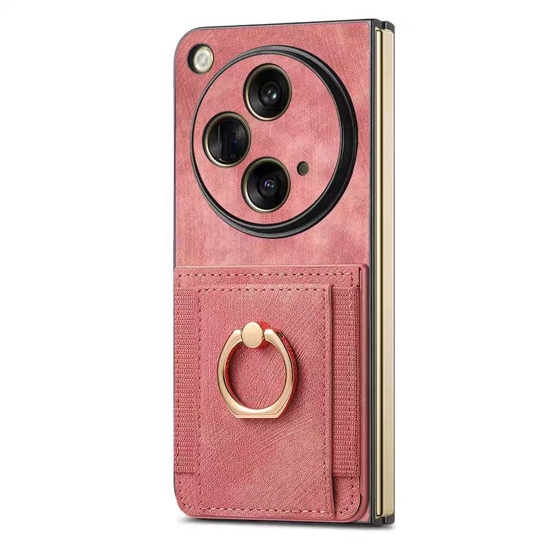 Load image into Gallery viewer, [Built-in Ring Bracket][With Card Solt] OPPO Find N3/Flip Full-coverage Leather Shockproof Wallet Series Case
