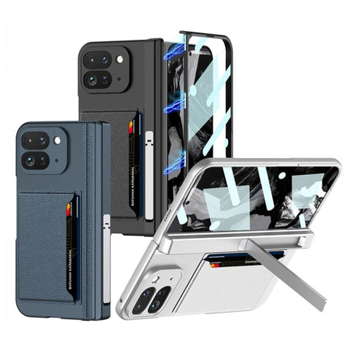 [With Card Slot] Google Pixel 9 Pro Fold - Integrated Shell & Film With Hinged Design Stand Series Case